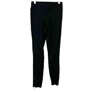 FABLETICS QUINCY ZIP PANT, MID-RISE, WOMENS, XXS, BLACK, ANKLE ZIP HI-RISE WAIST